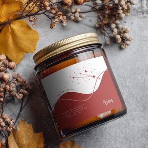 Aries Candle - Zodiac Scented Candle for Aries | Astrology Gift | Perfect for Aries Birthdays