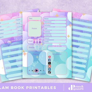 Kids Slam Book: Fun Printable Childhood Keepsake (PDF, PNG) | Gift Idea for students, teens, kids, friends, memory book | Friendship Pages