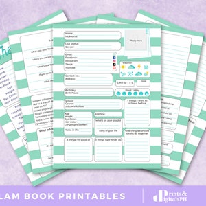 Stripe Slam Book for College & Adults: Friendship Memory Questions (Digital Download) ,PDF | Gift Idea for students, friends, workmates