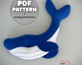 PDF Pattern and Step By Step Tutorial for Ocean Baby Mobile. Felt Mobile DIY. Ocean and Coastal Felt Toys Sewing Pattern. Nursery Decor.