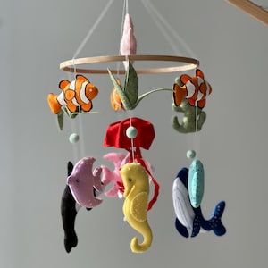 Whale mobile nursery Ocean nursery crib mobile Nautical mobile  Sea ocean mobile Baby shower gift Under the sea mobile Felt mobile