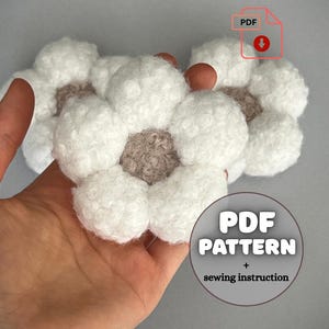 PDF sewing pattern,  stuffed flower pattern, flower toy sewing pattern, flower teddy, nursery decor, kids room, flower cut pattern download