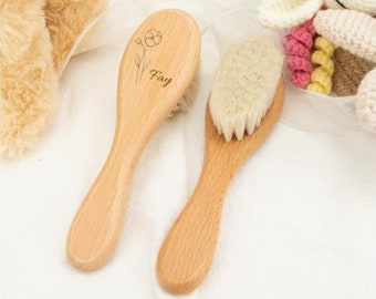 Engraved Personalised Wooden Hairbrush, Name Girls Hair Comb, Custom Baby Gifts, Kids Hair Brush, Valentine Gift, Birthday Gift for Kids