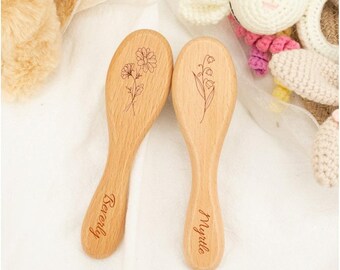 Engraved Name Girls Hair Comb, Wooden Wedding Comb, Bamboo Paddle Hairbrush, Dance Team Gift, Valentine Gift, Birthday Gift for Her