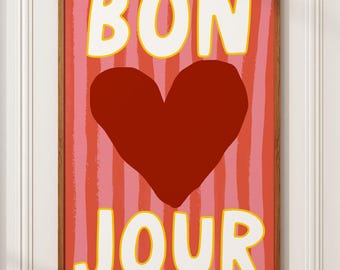 Bonjour Printable: dopamine decor (Digital Download)