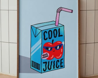 Y2K Apple Juice Poster | Girl Dorm Decor (Digital Download)