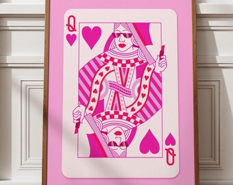 Queen of Hearts Wall Art – Digital Download – Makeup Room Decor