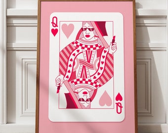 Arte mural de la Reina de Corazones – Descarga digital – Decoración para el salón de maquillaje