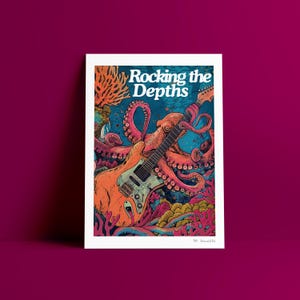 Wall decoration children&#39;s room poster living room picture guitar octopus art print humorous abstract art wall pictures animal decoration gift birthday