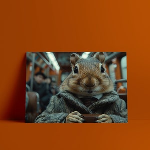Digital wall decoration children&#39;s room poster living room poster squirrel art print wall picture animal decoration gift birth gift animal portrait
