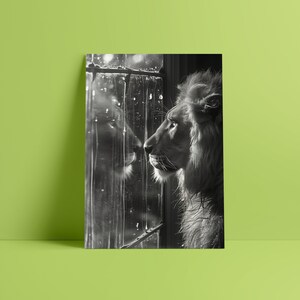 Wanddeko Kinderzimmer Poster Wohnzimmer Poster Löwe Kunstdruck Wandbild Tier Deko Geschenk Geburt Geschenk Tierportrait Löwe