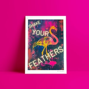 Wall Decoration Children&#39;s Room Poster Living Room Picture Party Flamingo Art Print Humorous Abstract Art Wall Pictures Animal Decoration Gift Birthday