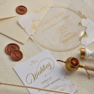 Faire-part de mariage en acrylique crème, faire-part de Quinceanera crème luxueux, carte de mariage personnalisée, faire-part de mariée personnalisé d'anniversaire clair