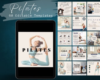 Pilates Canva Templates Bundle | Instagram Posts | Pilates Teacher | Pilates studio  templates | Pilates Social Media | Pilates Instructor