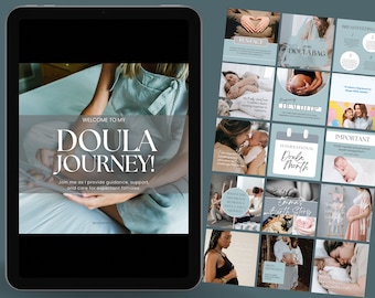 Doula Instagram Templates, Birth Coach Social Media Content (Editable Canva)