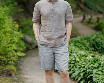 Linen Shirt Nolan with Short Sleeves for Men