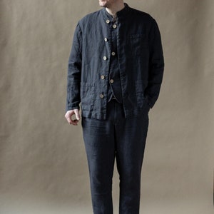 Warm Linen Jacket for Men Angus, Men&#39;s jacket, casual men&#39;s jacket, linen jacket men,  Linen coat, custom linen Blazer, Gift for him