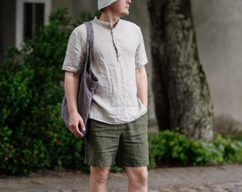 Linen Shirt Nolan with Short Sleeves for Men