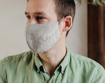 Linnen gezichtsmasker voor mannen