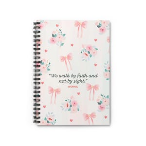 Floral Faith Spiral Notebook - Ruled Line, Elegant Journal, Inspirational Gift, Motivational Diary, Cute Stationery, Faith-Based Notepad