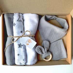 Neugeborenen Baby Geschenk-Set, personalisierte Geschenkbox Baby Jungen und Mädchen, Baby Geschenk Swaddle Korb, Geschenkbox Ideen Eltern zu sein, Babypflege Geschenkset