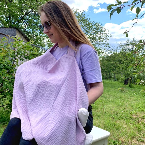 Scialle Per Allattamento In Cotone 100% - Grembiule Allattamento Discreto, Traspirante E Multifunzione - Foto 5