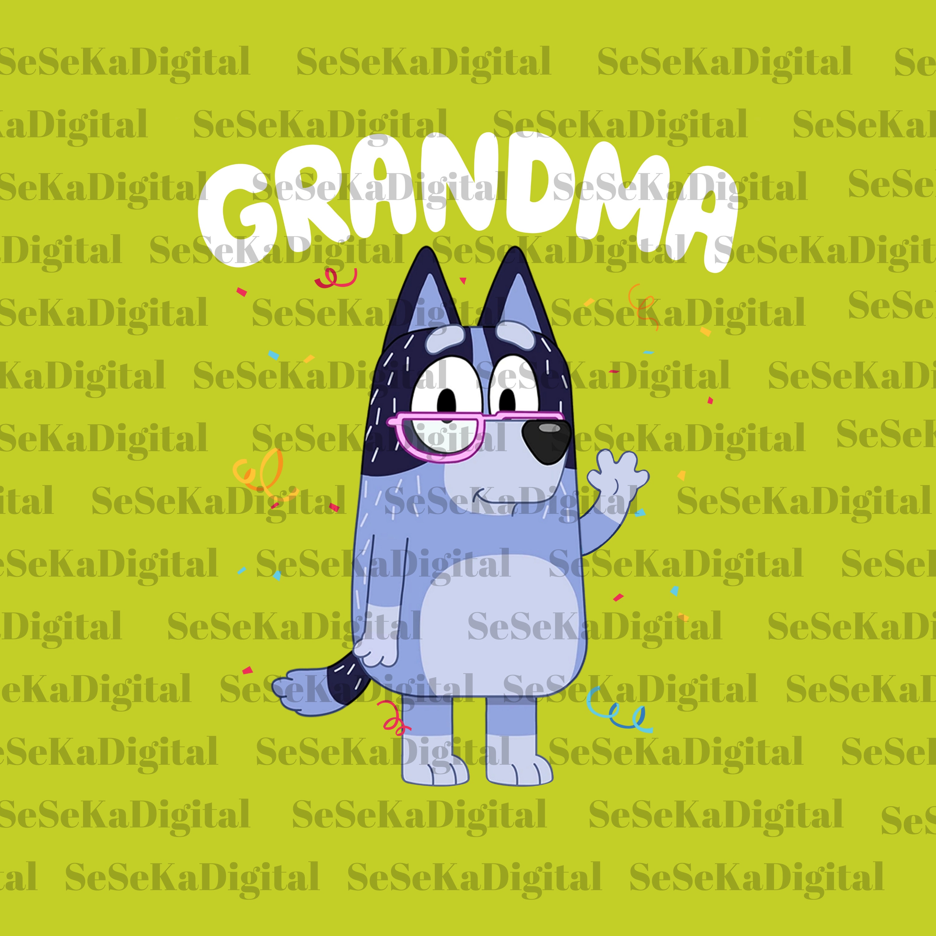 Bluey Grandma Png ,bluey Png, Bluey Friends Instant Download,ready to