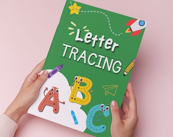 60 pcs Unique Printable Alphabet Tracing and Writing With Bonus Fun Worksheets, Kids Tracing, Handwriting Practice A-Z