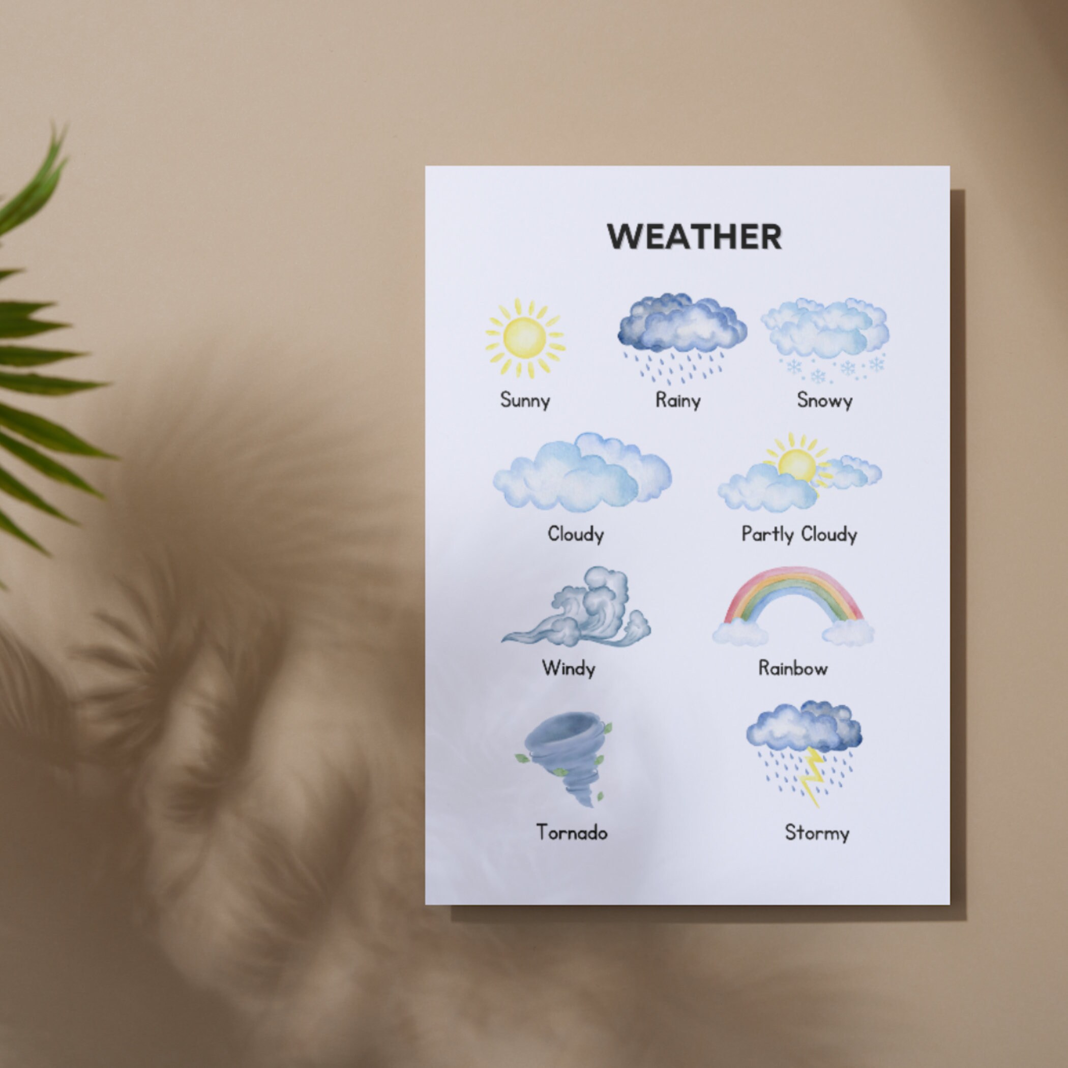 Weather Educational Poster Printable Kids Weather Weather Chart