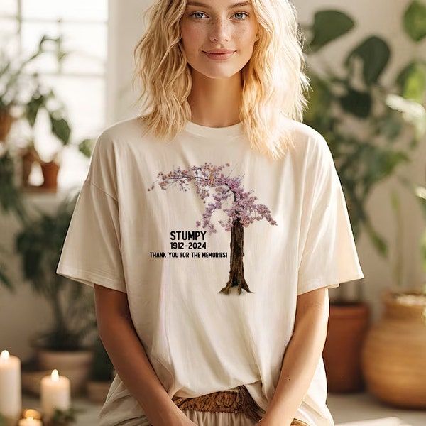 Stumpy Cherry Tree T-Shirt, Cherry Blossom Trees 1912 - 2024 Sweatshirt, Thank You For The Memories, Gift For Her, Trendy Vintage Style