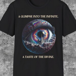 Psychedelisches Auge T-Shirt | Surreal Visionäre Kunst Tee | Kosmisches Bewusstsein Shirt | Trippy Raver Festival Wear Meditation Achtsamkeit Bekleidung