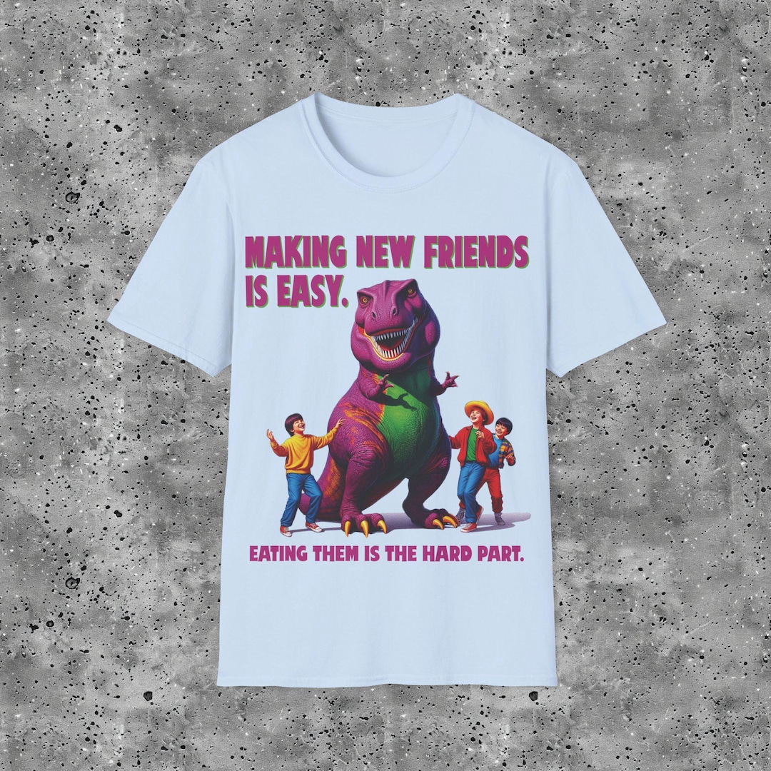 Funny Barney Dinosaur Parody T-shirt: Sarcastic Humor Gift - Etsy