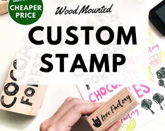 A Cheaper Choice - Custom Logo Rubber Stamp (Wood mounted stamp) - Personalized Business Branding & Packaging Stamper