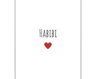 Habibi poster, Digital print, wall art, poster print, poster