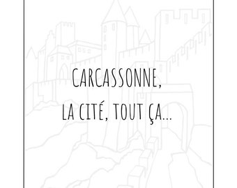 Carcassonne Poster, City of Carcassonne, Digital Printing, Wall Art, Poster Printing, Poster