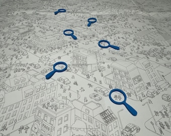 Clue Markers for MicroMacro: Crime City - 12 Pieces | Magnifying Glass Shaped Game Accessory