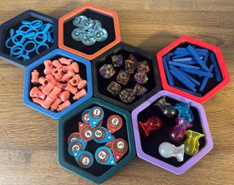 Magnetic Hex Board Game Token Trays: Modular Gaming Organizer