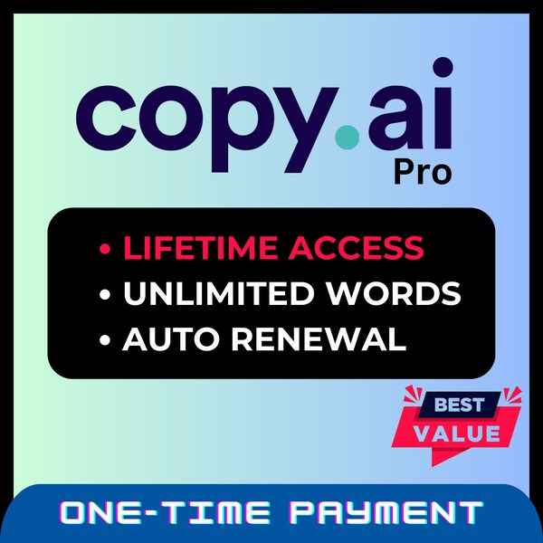 Copy Ai Premium Account | Lifetime Share Plan | AI Copywriting | Unlimited Words