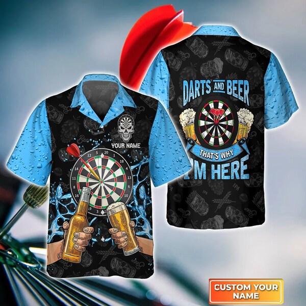 Darts And Beer That’s Why I’m Here Trendy Hawaiian Shirt, Darts Trendy Hawaiian Shirt For Men, Women, Darts Team Shirt