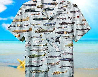World War II Military Aircraft Summer Gift Aloha Hawaiian Shirt