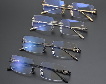 Ultra-light pure titanium frame anti-blue light anti-myopia, Glasses frames men and women, Fashion glasses 138