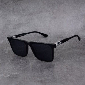 Montures de lunettes de soleil en acétate haut de gamme, lunettes de soleil pour hommes et femmes, lunettes de soleil mode, lunettes de soleil pour hommes et femmes, 005 Black