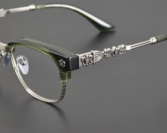 Montura de titanio puro ultraligera, antimiopía con luz azul, monturas de gafas para hombres y mujeres, gafas de moda 00300