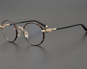 Vintage glasses, Ultra-light pure titanium frame anti-blue light anti-myopia, Glasses frames men and women, Fashion glasses 164