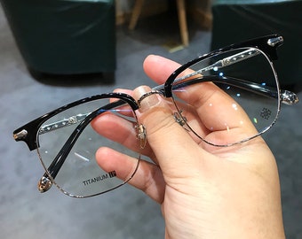 Ultra-light pure titanium frame anti-blue light anti-myopia, Glasses frames men and women, Fashion glasses 0031