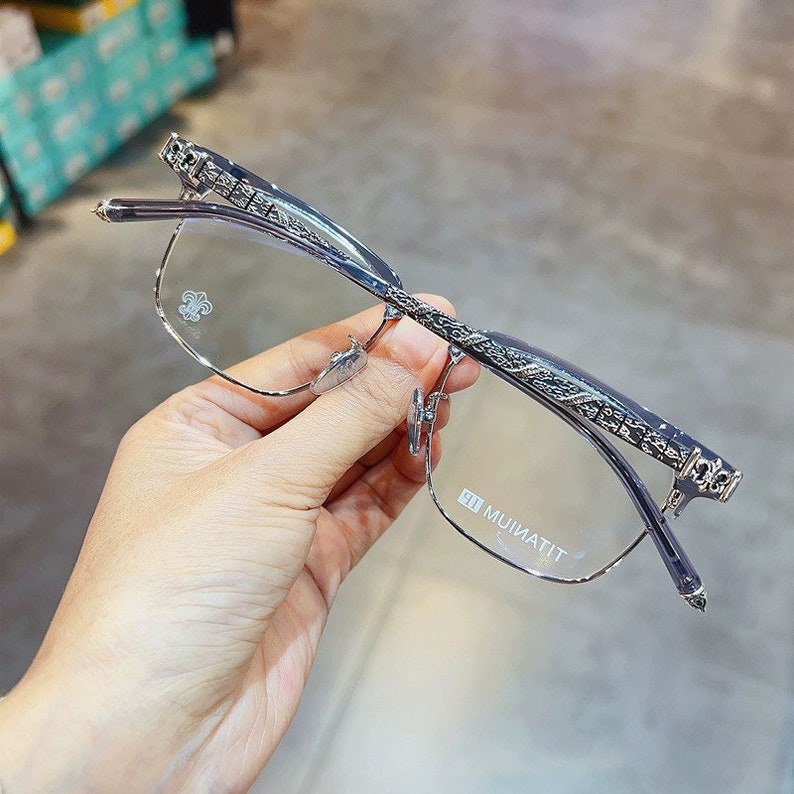 Ultralicht puur titanium frame anti-blauw licht anti-bijziendheid, brilmonturen mannen en vrouwen, modebril 241 Grey