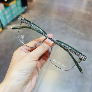 Ultralicht puur titanium frame anti-blauw licht anti-bijziendheid, brilmonturen mannen en vrouwen, modebril 241 Green