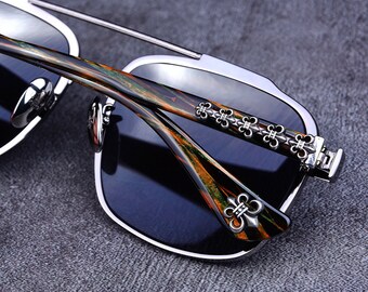 Pure titanium frame sunglasses, Men's and women's sunglasses, Fashion sunglasses, Sunglass for men and women, 009