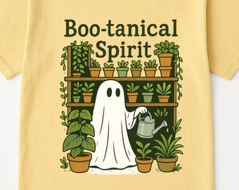 Boo-tanical Spirit Comfort Farben Shirt: Halloween Geist Plant Mom Tee