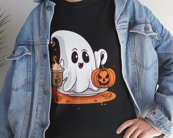 Ghost Halloween Shirt, Unisex Cotton Tee